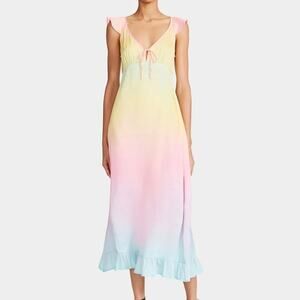 NWT Betsey Johnson Rainbow Rays Ombré Maxi Dress.--BA4